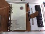 Luxury Mont Blanc 4 items Set - Complete set Include Mystery Fineliner Pen,Notebook,Refill, Leather Pen Holder